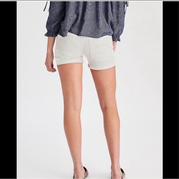 AMERICAN Eagle Midi Super Stretch Shorts White - Picture 2 of 12
